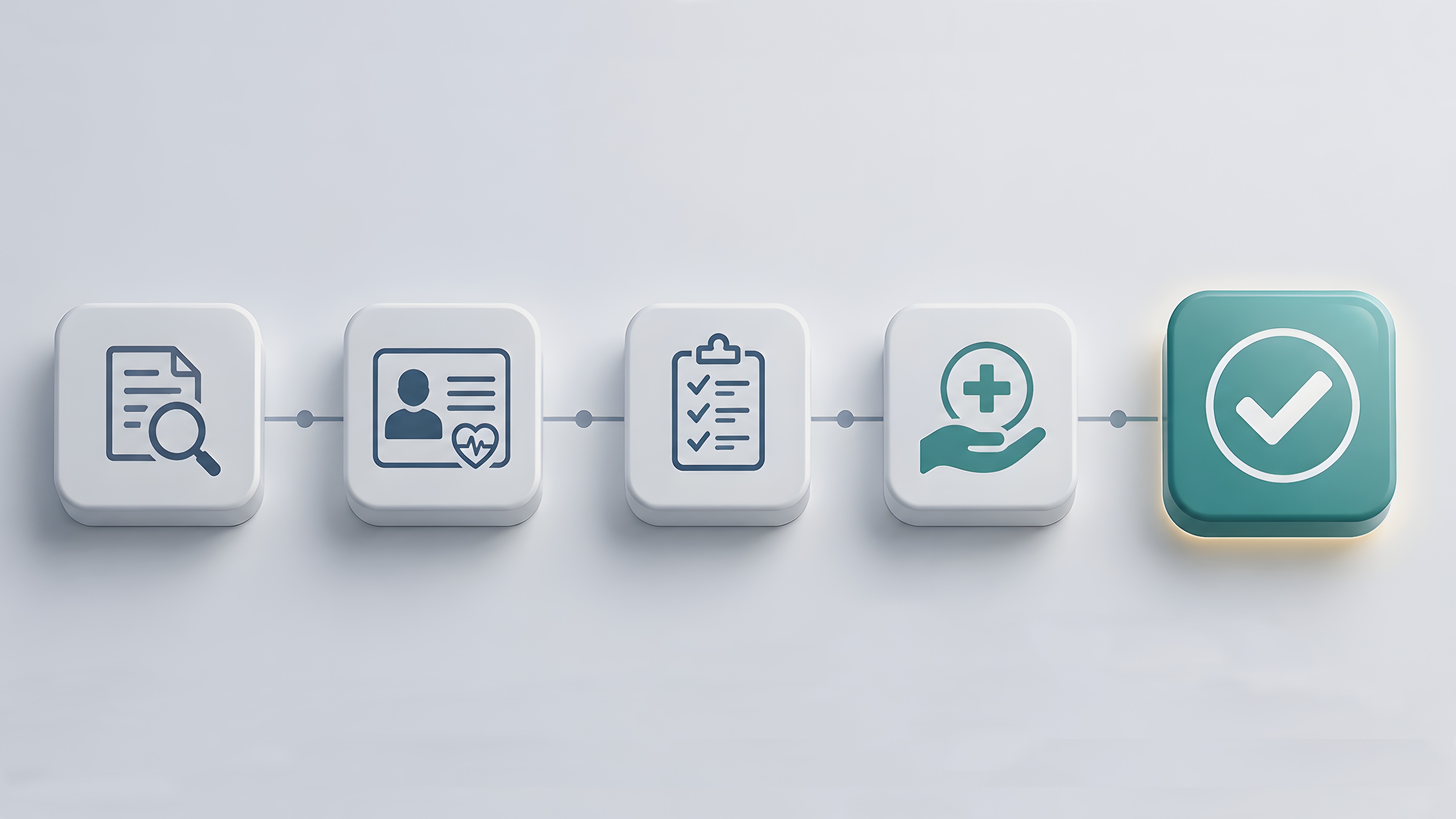 Schematische Darstellung eines Gesundheitsversorgungs- und Bewertungsprozesses.
